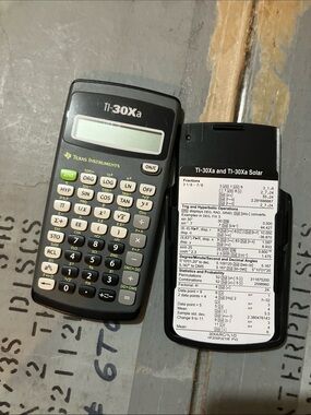Texas Instruments TI-30Xa Scientific Calculator in Black and White